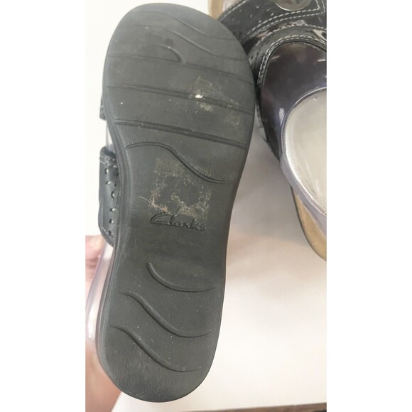 Clarks Collection Lexi Laurel Size 8 W E Wide Sandals Wedge Black Comfort Strap - Picture 5 of 6